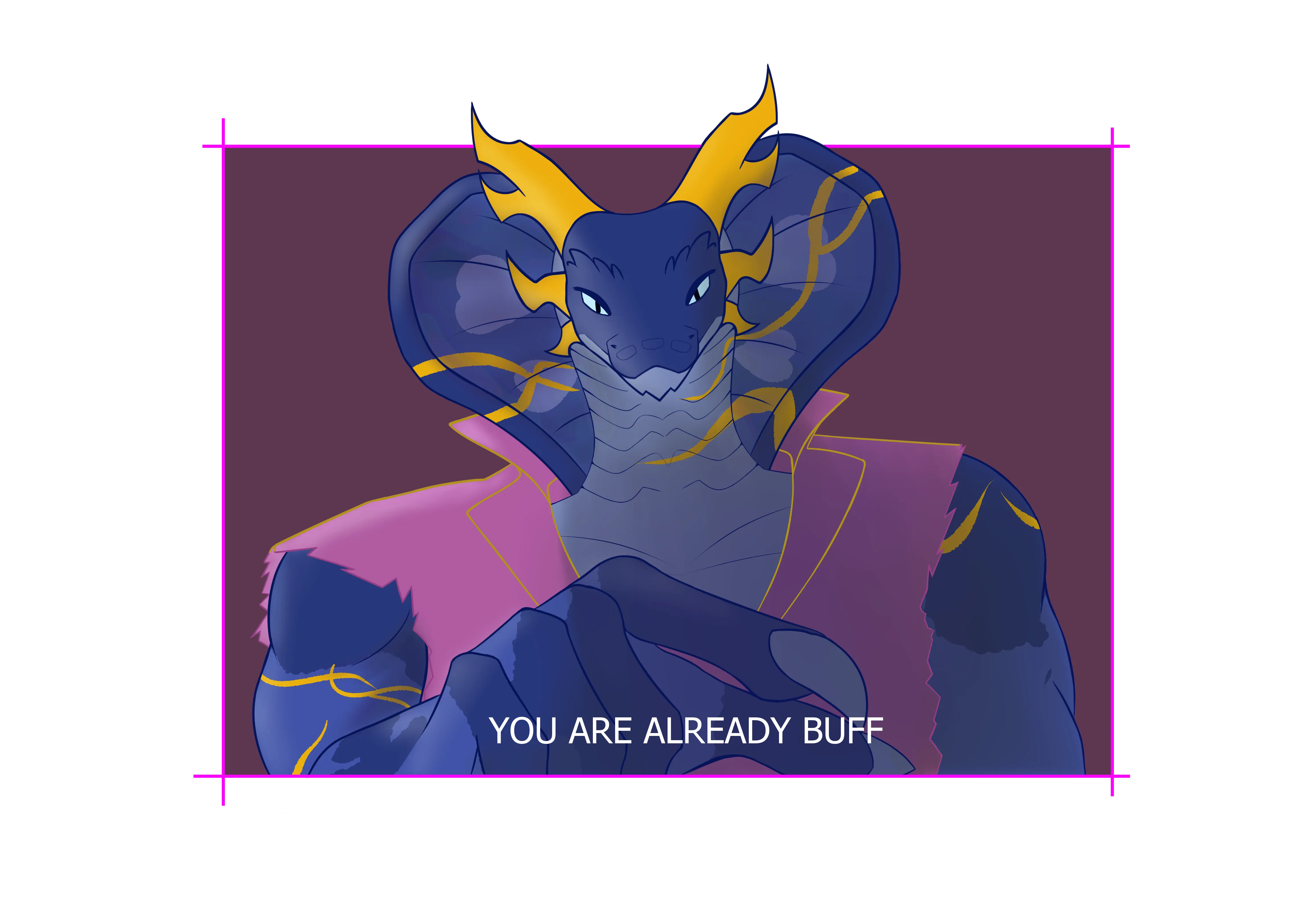 Argent drawn in the "omae wa mou shindeiru" meme format with text "YOU ARE ALREADY BUFF"